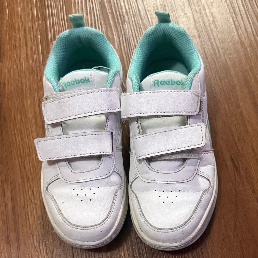 Reebok Kids White and Teal Sneakers